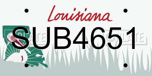SUB4651 Louisiana License Plate