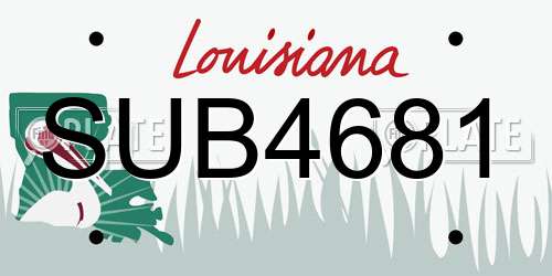 SUB4681 Louisiana License Plate