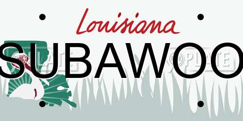 SUBAWOO Louisiana License Plate