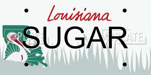 SUGAR Louisiana License Plate