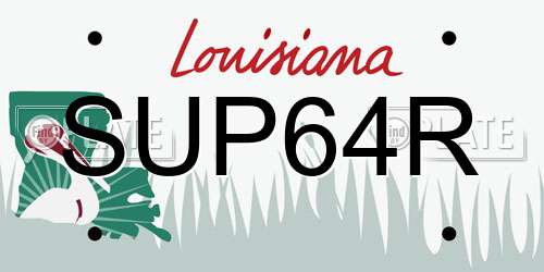 SUP64R Louisiana License Plate
