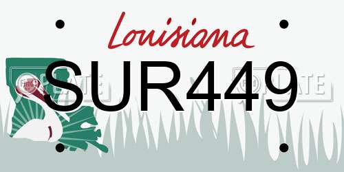 SUR449 Louisiana License Plate