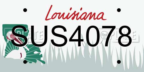 SUS4078 Louisiana License Plate