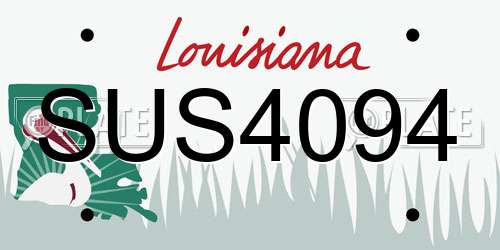 SUS4094 Louisiana License Plate
