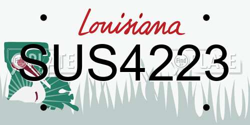 SUS4223 Louisiana License Plate