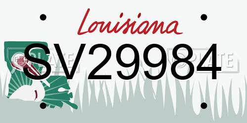 SV29984 Louisiana License Plate