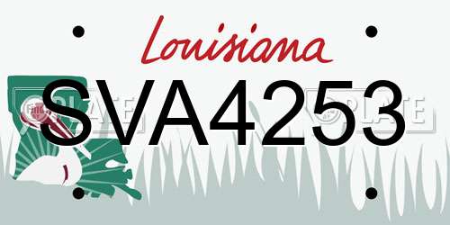 SVA4253 Louisiana License Plate