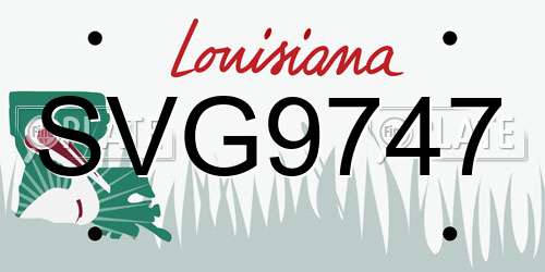 SVG9747 Louisiana License Plate
