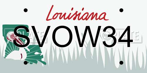 SVOW34 Louisiana License Plate