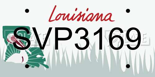 SVP3169 Louisiana License Plate