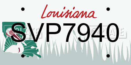 SVP7940 Louisiana License Plate