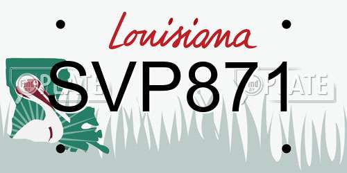 SVP871 Louisiana License Plate