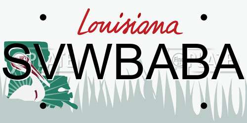 SVWBABA Louisiana License Plate