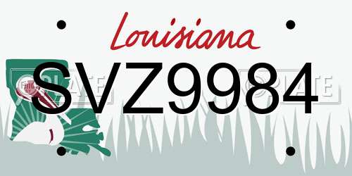 SVZ9984 Louisiana License Plate