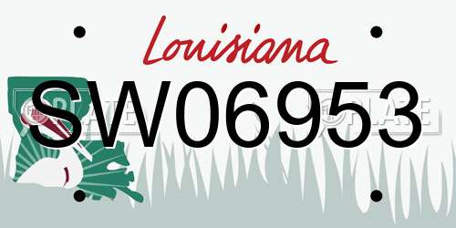 SW06953 Louisiana License Plate