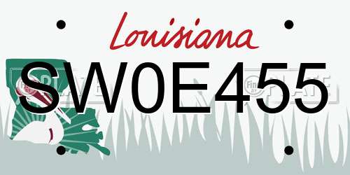 SW0E455 Louisiana License Plate
