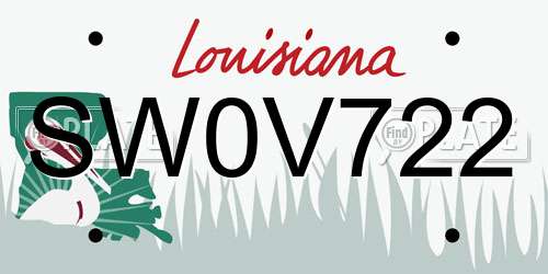 SW0V722 Louisiana License Plate