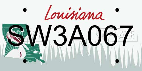 SW3A067 Louisiana License Plate