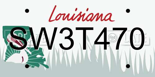 SW3T470 Louisiana License Plate
