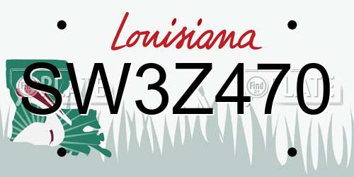 SW3Z470 Louisiana License Plate