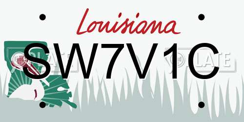 SW7V1C Louisiana License Plate