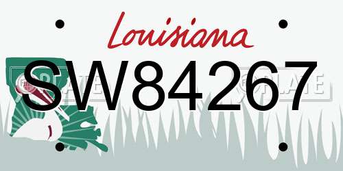 SW84267 Louisiana License Plate