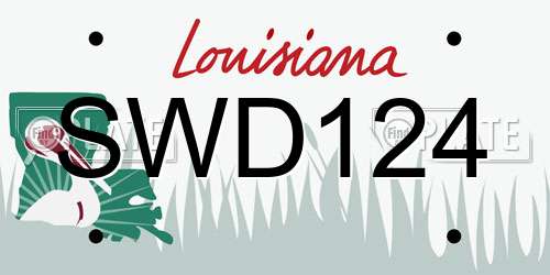 SWD124 Louisiana License Plate