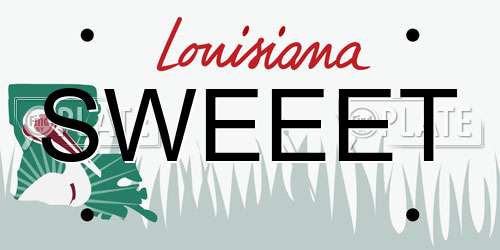 SWEEET Louisiana License Plate