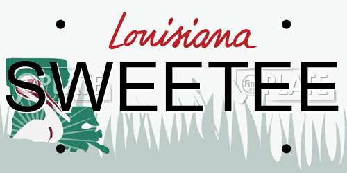 SWEETEE Louisiana License Plate