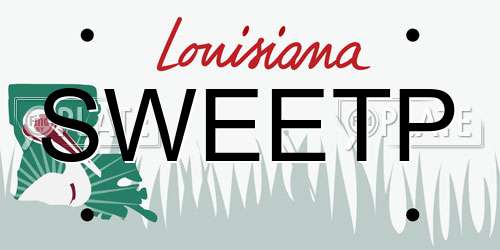 SWEETP Louisiana License Plate