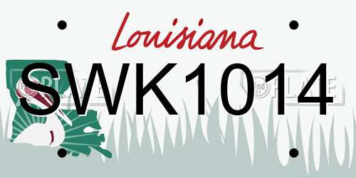 SWK1014 Louisiana License Plate