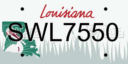 SWL7550 Louisiana License Plate