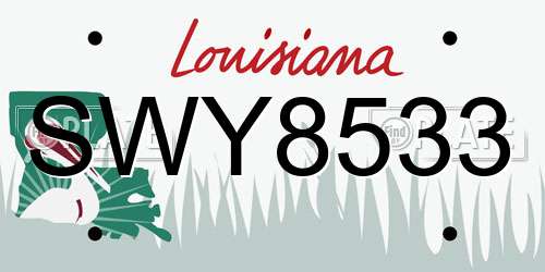 SWY8533 Louisiana License Plate