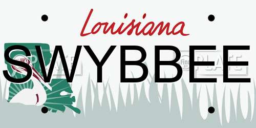 SWYBBEE Louisiana License Plate