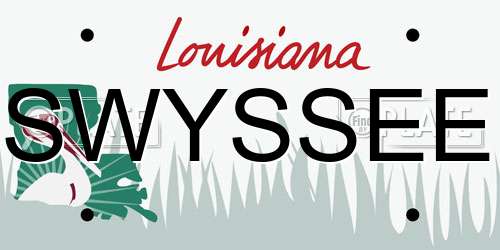 SWYSSEE Louisiana License Plate