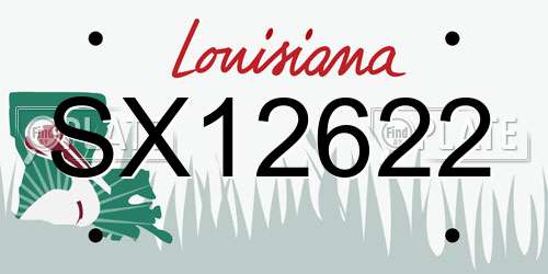SX12622 Louisiana License Plate