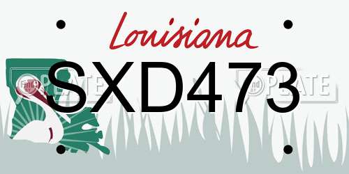 SXD473 Louisiana License Plate
