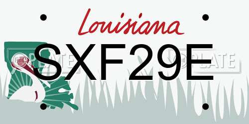 SXF29E Louisiana License Plate