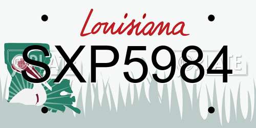 SXP5984 Louisiana License Plate