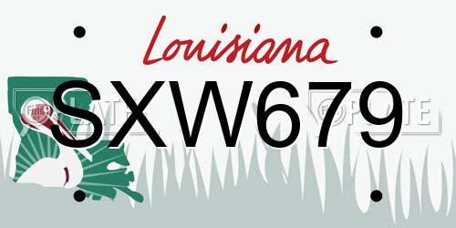 SXW679 Louisiana License Plate