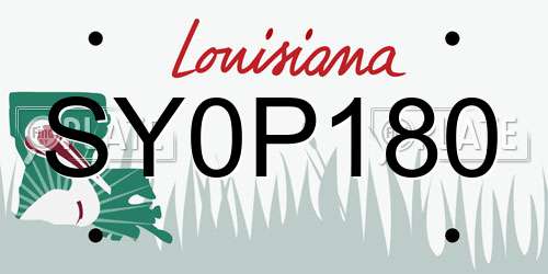 SY0P180 Louisiana License Plate