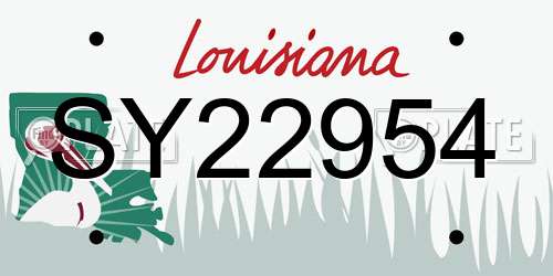 SY22954 Louisiana License Plate