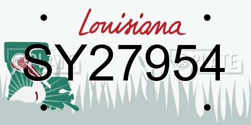 SY27954 Louisiana License Plate