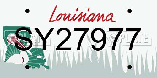SY27977 Louisiana License Plate