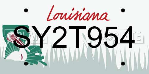 SY2T954 Louisiana License Plate