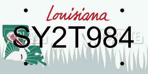 SY2T984 Louisiana License Plate
