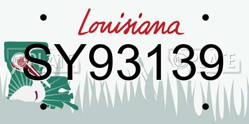 SY93139 Louisiana License Plate