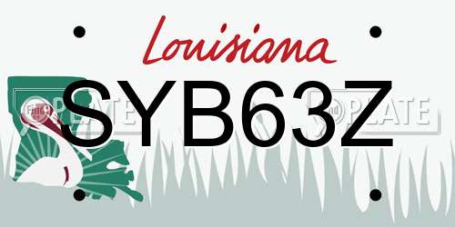 SYB63Z Louisiana License Plate