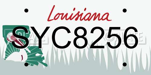SYC8256 Louisiana License Plate