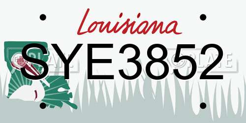 SYE3852 Louisiana License Plate